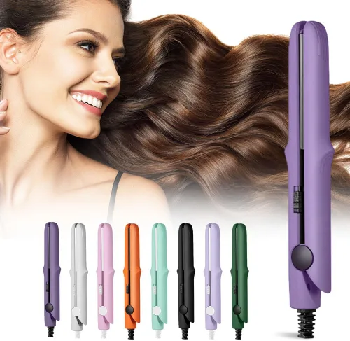 Mini rizador de doble propósito, 2026 nuevo 2 en 1 Mini varita rizadora y plancha plana para el cabello, varita rizadora portátil de viaje para