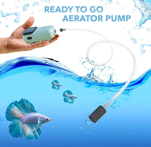 Miniatura 2 de Skywin Portable Aerator for Fish,USB Rechargeable Live Bait Aerator 18–32H Battery, Keeps Bait Alive Anywhere, Quiet Aquarium Water Pump for Azul