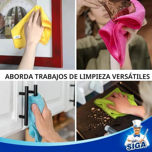 Miniatura 6 de MR.SIGA Paño de limpieza de microfibra, paquete de 24, tamaño: 12.6 x 12.6 pulgadas