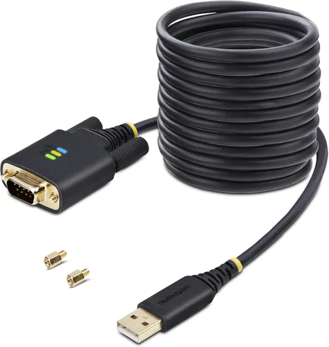 Miniatura 10 de StarTech Cable adaptador USB a serie de 1 pie (11.8 in), retención COM, FTDI, USB-A a DB9 RS232, indicadores LED, tuercas de tornillos DB9