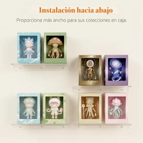 Miniatura 6 de Lifewit Estantes flotantes para pared, paquete de 6 estantes de acrílico transparente de 15 pulgadas, decoración de habitación