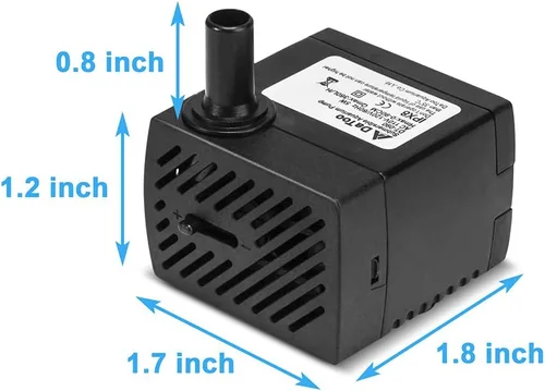 Miniatura 2 de DaToo Bomba de agua sumergible pequeña de 95 GPH 5 W, mini bomba de fuente, ultra silenciosa para acuario, pecera, estanque, estatua, hidroponía