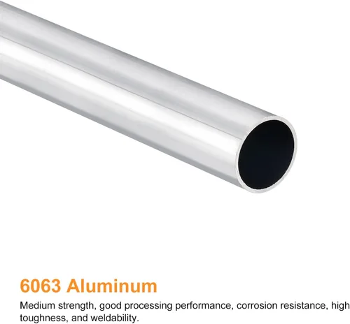 Miniatura 3 de uxcell 6063 Tubo redondo de aluminio 0.787 in OD 0.693 in Diámetro interior 11.811 in Longitud Tubería 3 PC