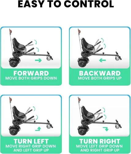 Miniatura 5 de Awwscooter K1 - Accesorio de asiento para scooter de autoequilibrio, marco ajustable para tablas de 6.5"/8"/10", fácil instalación, diversión