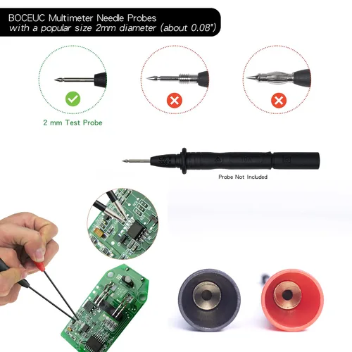 Miniatura 3 de Pines de sonda de aguja para multímetro, juego de sonda de aguja extensible, adaptador de punta de punta de punta de aguja perforadora