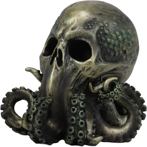 Miniatura 6 de Ebros Ocean Monster Terror Kraken Cthulhu Skull Figurine 6 pulgadas H Mythical Sea Relic Giant Pulpo Tentáculos Wyvern Cráneo Criatura Fantasía