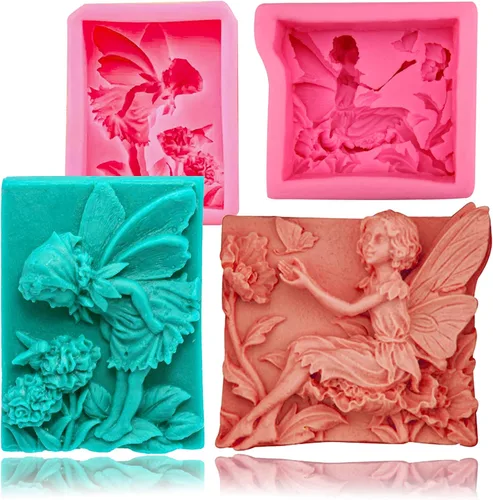 Miniatura 8 de 2 moldes redondos de jabón de flores para hacer jabón, molde de vela de resina rosa de silicona, molde de loción de bombas de baño, molde 3D para 2