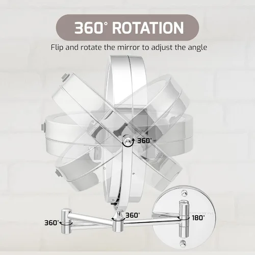 Miniatura 3 de Espejo ideal para maquillarse para montar en la pared. Con luz de LED que funciona con pilas. Maginificación 1 y 10. 8.5 pulgadas de longitud. En