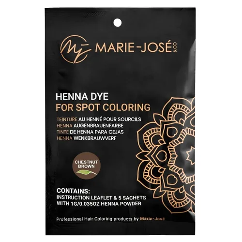 Miniatura 10 de Marie-José - Tinte de henna profesional para teñir manchas, cubre el cabello gris, retoque de raíz, bueno para 50 aplicaciones (juego de 5 colores)