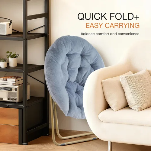 Miniatura 4 de NEWBULIG Cómodas sillas de platillo suaves, lindas, plegables, para dormitorio, sala de estar, asiento flexible de lectura, asiento plegable