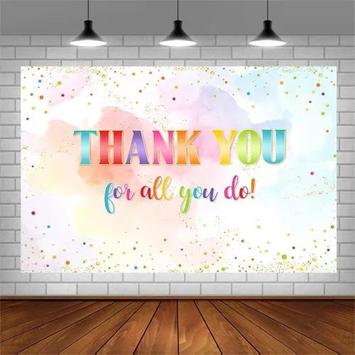 Miniatura 3 de AIBIIN Telón de fondo de 7 x 5 pies con texto en inglés "We Truly Appreciate You", decoración de fiesta con texto en inglés "Thank for All You Do