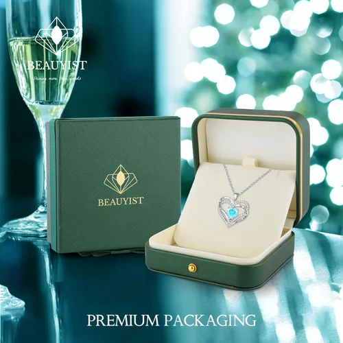 Miniatura 6 de Beauyist Birthstone Necklaces for Women & Girls, Love Heart Pendant Necklace Chains Jewelry Gifts, 5A Zirconia I Love You Necklace, Anniversary