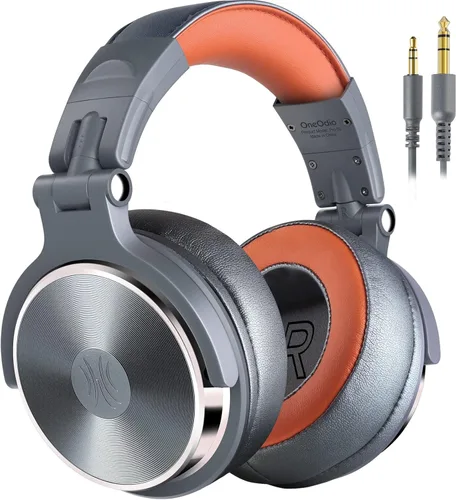 OneOdio Auriculares Hi-Res para cubrir las orejas para monitorización y mezcla de estudio, aislamiento de sonido, almohadillas de cuero de proteína,
