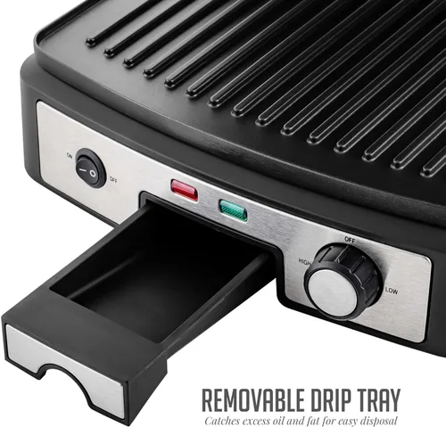 Miniatura 7 de OVENTE Sandwichera eléctrica Panini Press, parrilla interior de 1500 W con placas revestidas antiadherentes, control de temperatura y bandeja