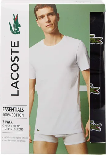 Miniatura 2 de Lacoste Essentials - Camisetas para hombre 3 unidades 100 algodón ajuste regular