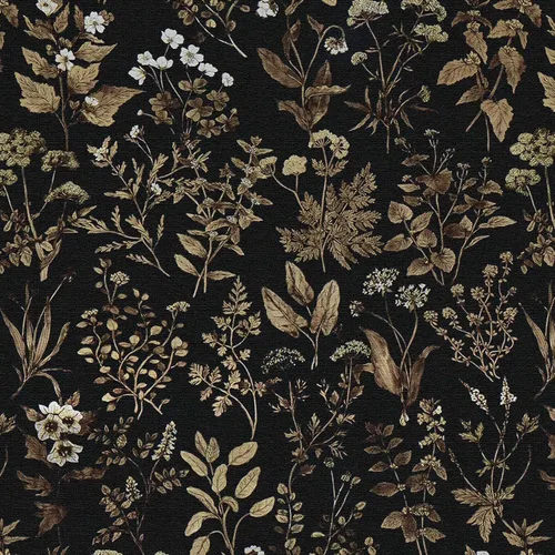 Miniatura 8 de Dimoon Papel Tapiz de 78.7"x17.3" para Despegar y Pegar Papel de Contacto Negro/Dorado Floral Papel Tapiz Floral Oscuro Papel de Pared Removible