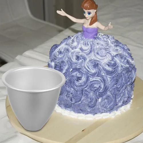 Miniatura 5 de 2 piezas de vestido de princesa para muñecas, molde para tartas, molde de aluminio con núcleo calefactor para boda, cumpleaños, aniversario