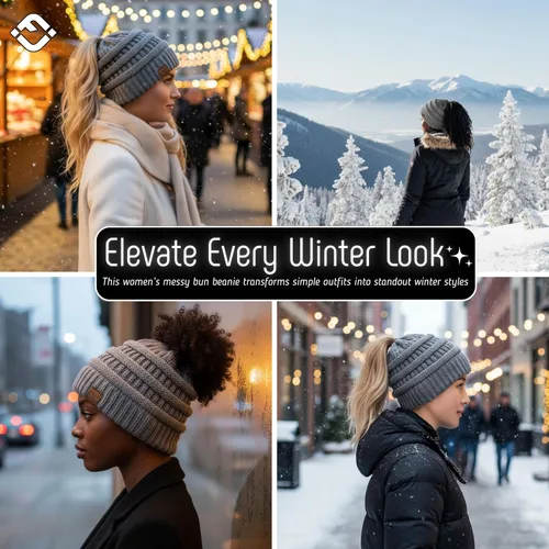 Miniatura 121 de Funky Junque - Gorro para mujer con ranura para cola de caballo