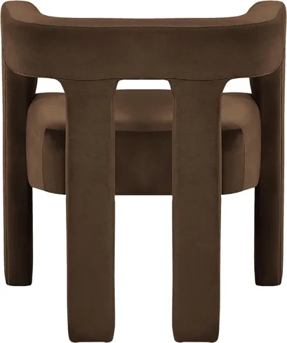 Miniatura 4 de Meridian Furniture 889Brown-C Colección Athena Moderna Silla de comedor contemporánea tapizada en terciopelo con terciopelo marrón suave, 25" An x