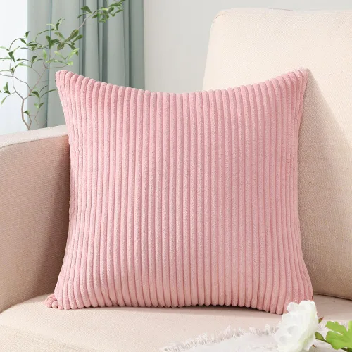 Miniatura 48 de Artscope Fundas de Almohada de Pana a Rayas Acogedoras Súper Suaves Decorativas Oblongas Fundas de Almohada Decorativa Funda de Cojín para Sofá