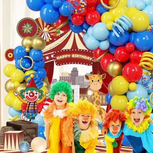 Miniatura 7 de PERPAOL 150 guirnaldas de globos rojos, amarillos y azules, globos de látex metálicos mixtos de confeti para cumpleaños, ducha, carnaval, circo