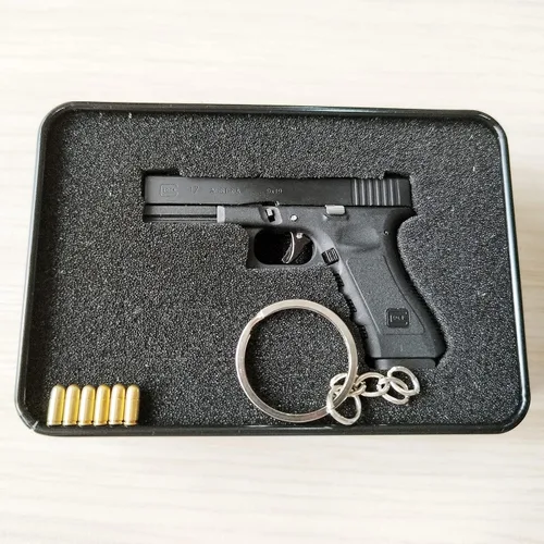 Miniatura 5 de Mini llavero de pistola, llavero con forma de pistola, llavero táctico pequeño con forma de pistola, regalo con colgante en forma de armas, llaveros