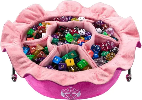 Bolsas Inmensas para Dados CardKingPro con Bolsillos - Rosa - Capacidad para 150+ Dados - Gran Organizador para Acumular Dados, Perfecto para