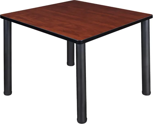 Miniatura 27 de Regency Kee - Mesa cuadrada pequeña para sala de descanso de 30 pulgadas, parte superior de cerezo, patas negras