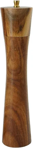 Molinillo de pimienta de madera, molinillo de pimienta con grosor ajustable, madera de acacia recargable, salero y pimentero, molinillo manual de 10