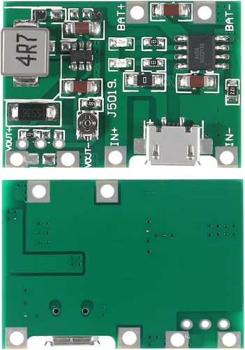 Miniatura 2 de 10 unids 18650 18650 Li-ion cargador de batería módulo 2A USB TP4056 ajustable Boost Módulo DC-DC 3.7V a 5V 9V 12V Step Up Boost Módulo DIY Kit