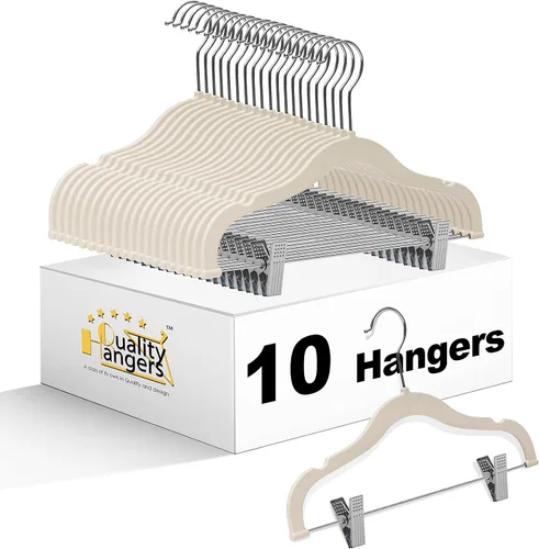 Miniatura 10 de Perchas de plástico de calidad para niños, no aterciopeladas, delgadas, compactas, con clips de metal, para faldas, pantalones, blusas, gancho Rosa