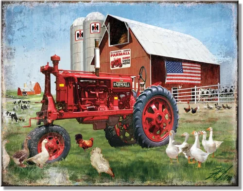 Miniatura 7 de Desperate Enterprises Farmall - Letrero de hojalata con texto en inglés "If it Ain't Red Leave It In The Shed", decoración nostálgica de metal