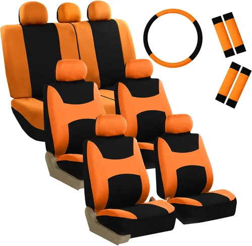 Miniatura 10 de FH Group Light & Breezy - Fundas de tela para asiento de auto, juego de tres filas para 7 asientos - Compatible con bolsa de aire y asiento dividido
