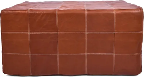 Miniatura 13 de Marrakesh Gallery - Funda de puf marroquí, otomana redonda y grande de piel, decoración bohemia para sala de estar, reposapies, sin relleno