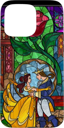 Miniatura 30 de Disney Beauty and the Beast Belle y Príncipe - Funda de vidrio manchado para iPhone 12 Pro Max