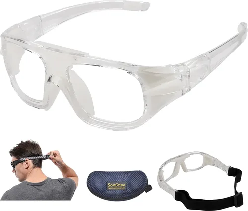 Miniatura 12 de SooGree Gafas Deportivas de Squash y Racquetball, Gafas de Baloncesto, Correa Ajustable, Resistente al Impacto