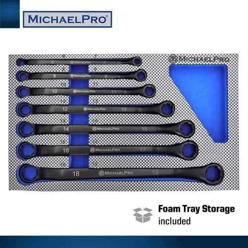 Miniatura 6 de MichaelPro Juego de Llaves Extractoras de Pernos de 7 Piezas, Llaves Desplazadas 45° Métricas 6-19mm, Extremo de Caja de 6 Puntos para Remoción