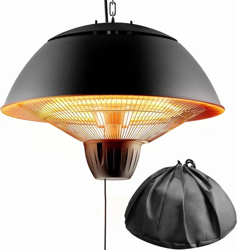 Miniatura 8 de Calentador eléctrico para exteriores, calentador de patio infrarrojo colgante de 1500 W para uso al aire libre, calentador eléctrico impermeable