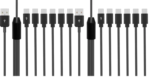 Miniatura 9 de Poyiccot Cable divisor USB C, 6 en 1, USB 2.0 tipo A a 6 tipo C, cable de carga macho con carga rápida de 3 A para Android, Samsung, tableta, 1.5