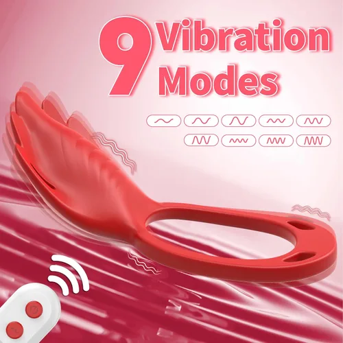 Miniatura 2 de Juguetes sexuales para adultos, juguete sexual femenino con 9 modos de vibración, estimulador de clítoris con anillo de pene vibrador, juguete Rojo