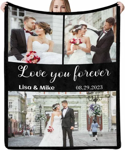 Miniatura 25 de Manta personalizada con foto y texto, mantas personalizadas con 20 fotos, manta personalizada usando mis propias imágenes, regalos conmemorativos 20
