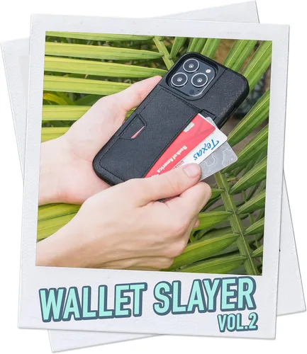 Miniatura 2 de Smartish Funda tipo cartera para iPhone 13 Pro – Wallet Slayer Vol. 2 [delgada + protectora] tarjetero con función atril - Black Tie Affair