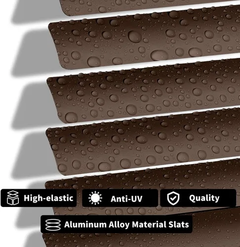 Miniatura 3 de Minipersianas de aluminio para ventanas sin cordones, persianas horizontales para ventanas para ajuste de luz, persianas venecianas de metal