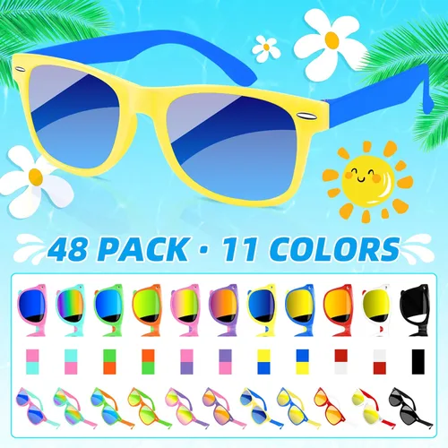 Miniatura 22 de Kids Sunglasses Party Favors Bulk, Neon Sunglasses with UV400 Protection for Gilrs Boys Kids