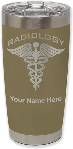 Miniatura 36 de LaserGram Vaso aislado al vacío de 20 onzas, radiología, grabado personalizado incluido (azul claro)
