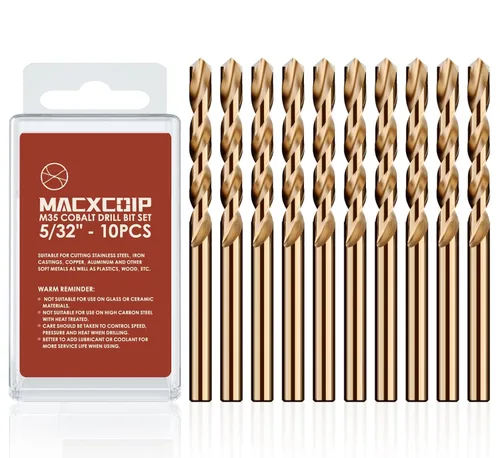 Miniatura 23 de Juego de brocas de cobalto, 13 piezas M35 Juego de brocas de acero de alta velocidad de longitud Jobber para metal endurecido, acero inoxidable