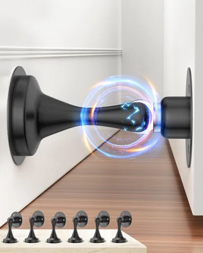 Miniatura 18 de Topes de puerta magnéticos de acero inoxidable - Juego de 2 Soportes resistentes para puerta de acero inoxidable para la parte inferior y superior