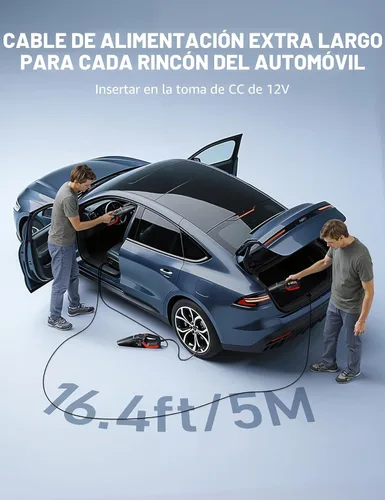 Miniatura 7 de AstroAI - Aspiradora de coche 4 en 1 y compresor de aire para neumáticos portátil con accesorios, pantalla digital de doble valor, 150 PSI, bomba