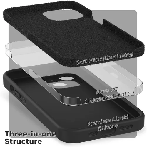 Miniatura 5 de SURPHY Funda para iPhone 14 Plus con Protector de Pantalla y Protección de Cámara, Funda de Teléfono de Silicona Líquida con Forro de Microfibra
