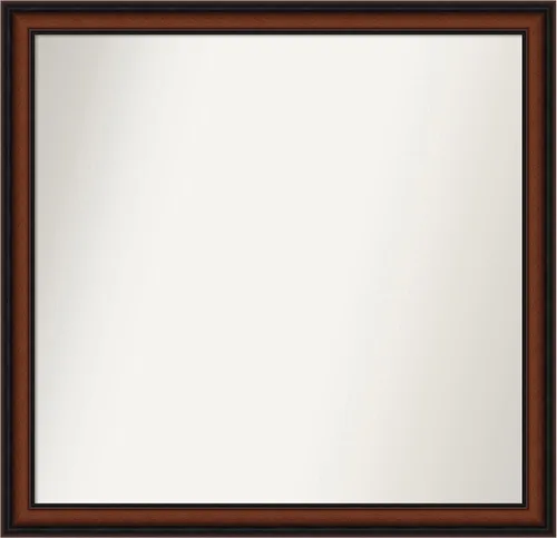 Miniatura 248 de Amanti Art Espejo de pared personalizado no biselado (24 x 27 pulgadas), marco estrecho de nogal chipre - varios tamaños personalizados - Espejo
